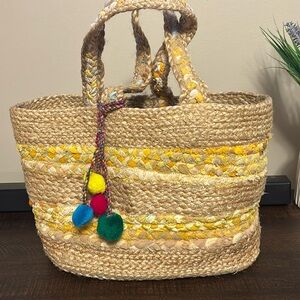 Straw beach bag. Never used